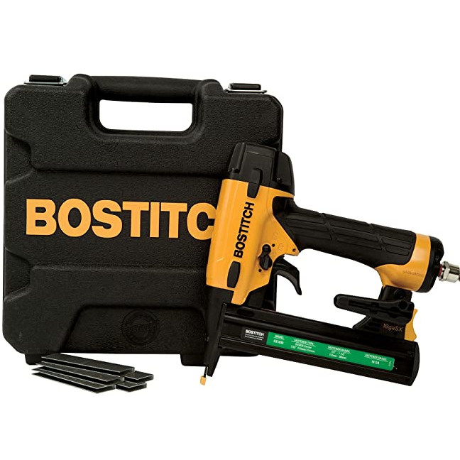 Bostitch SX1838K 18-Gauge Narrow Crown Stapler Kit, 1/2 in. to 1-1/2 in. Leg, 100-Shot Magazine, 160 in-lb