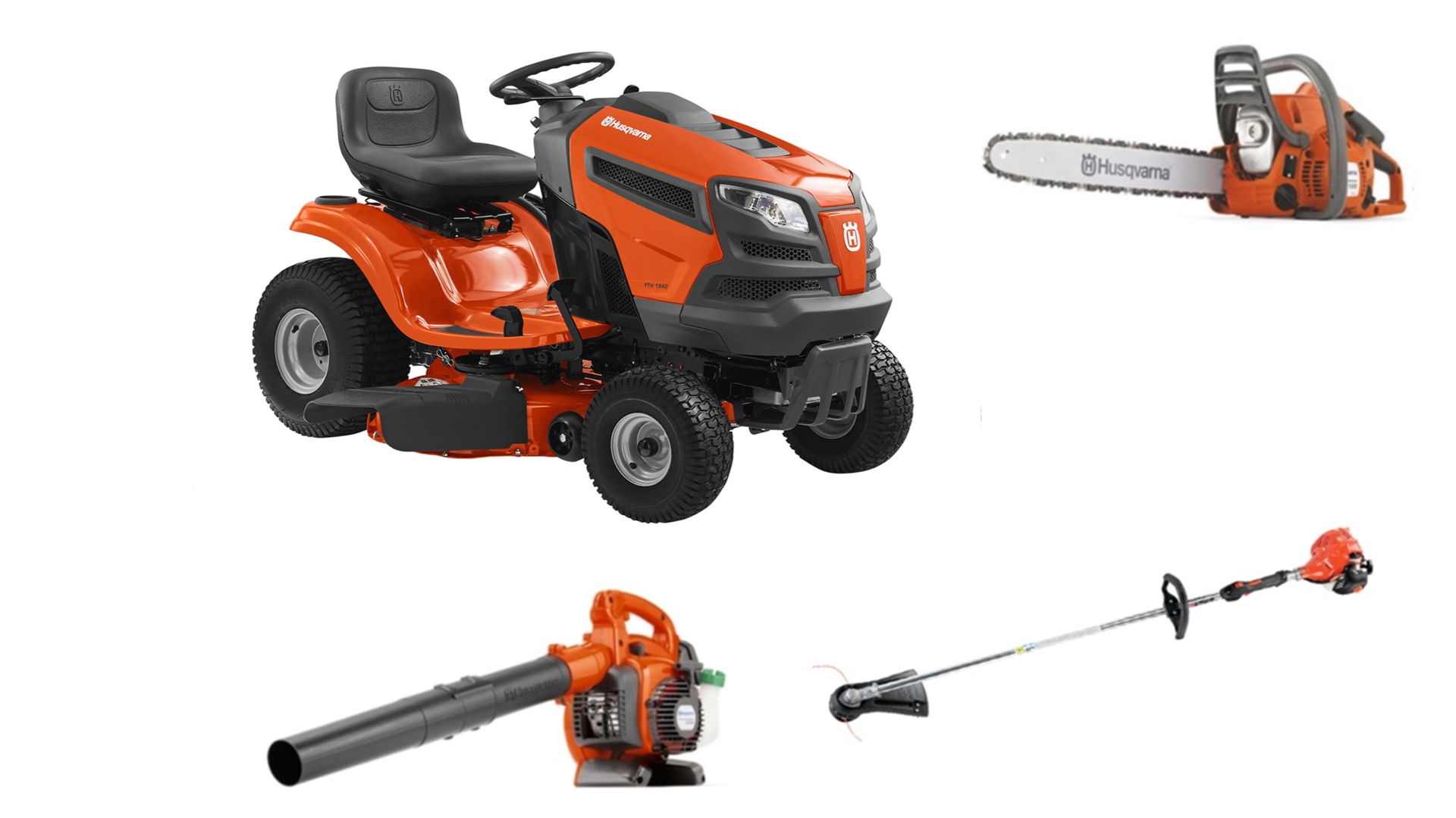 HH101 Husqvarna Mower Bundle – YTH1942 Lawn Tractor 125B Blower SRM-225 Trimmer