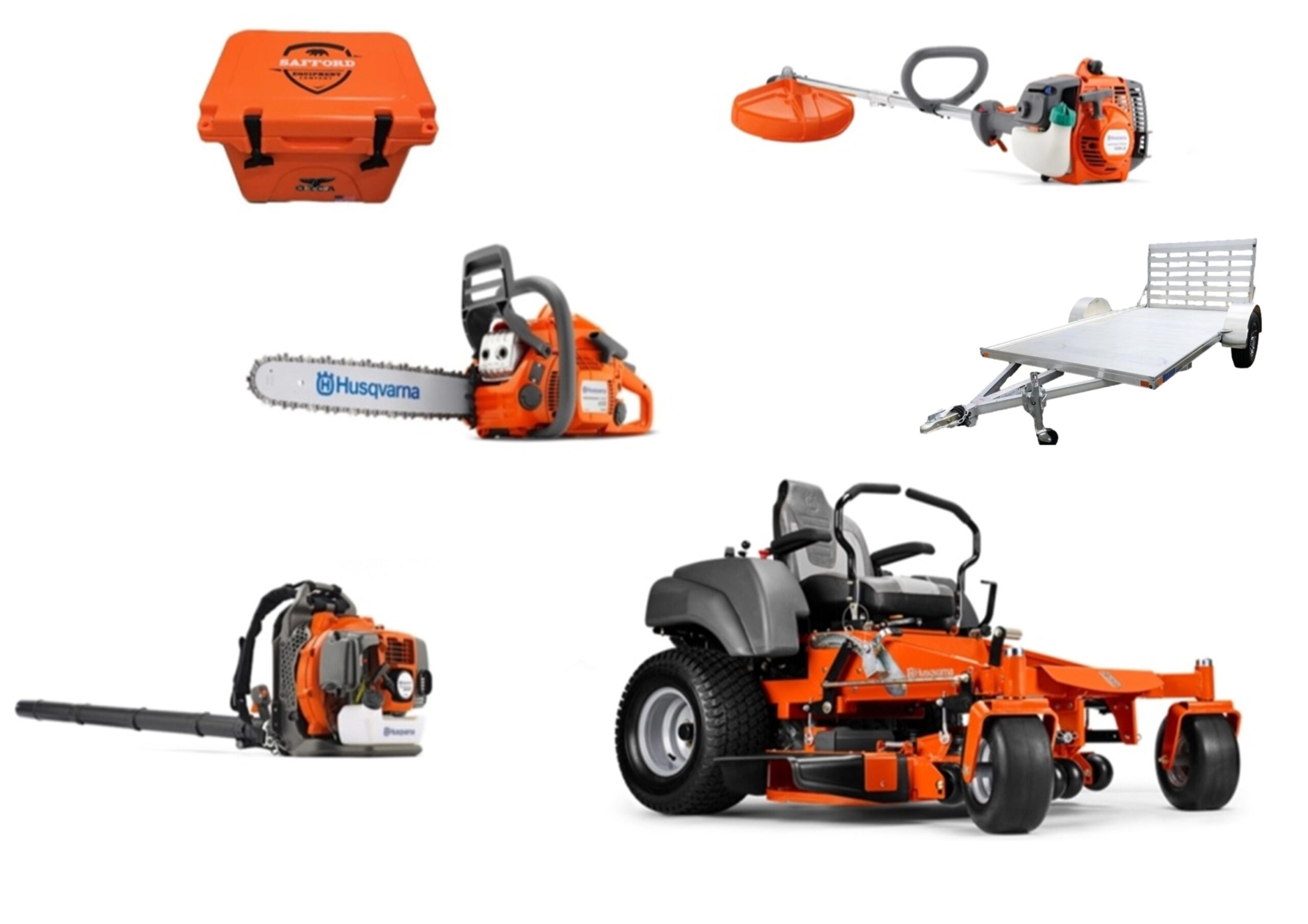 HH4131 Husqvarna Mower Bundle – MZ 54 Zero Turn 350BT Blower MU80X10AR Trailer