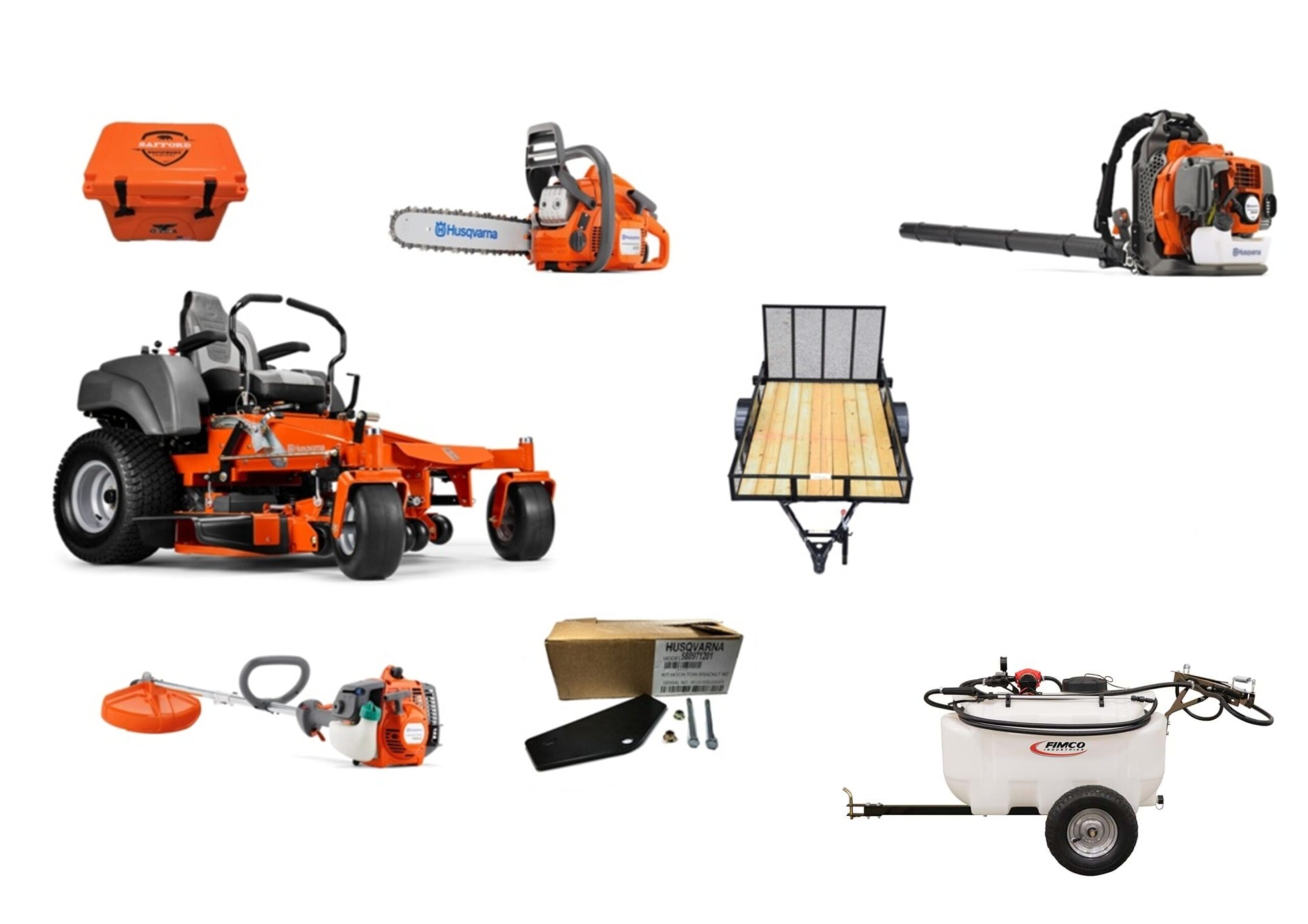 HH4202 Husqvarna Mower Bundle – MZ 54 Zero Turn 350BT Blower 120 II Chainsaw