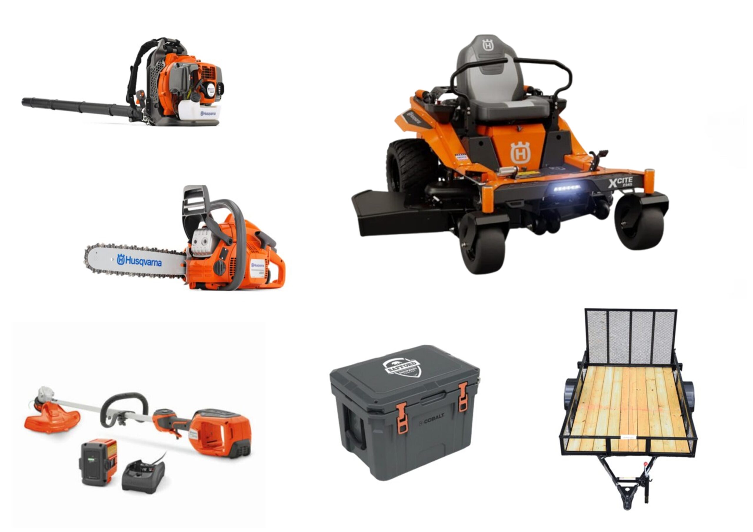 HH4256 Husqvarna Mower Bundle – Z345 Zero Turn 350BT Blower 120 II Chainsaw