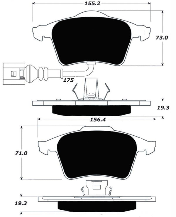 Porterfield Brake Pads for 2008 VOLKSWAGEN PASSAT 4-Motion 3.6L Blue Paint Calipers