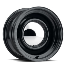 15x65-Hole 4.5" Bolt Circle Black Wheel & Baby Moon Cap