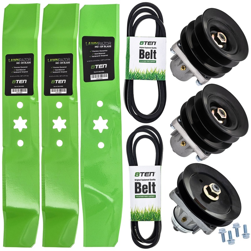 Blade Spindle Belt Deck Kit For Yard-Machines White Outdoor Huskee MK1010007