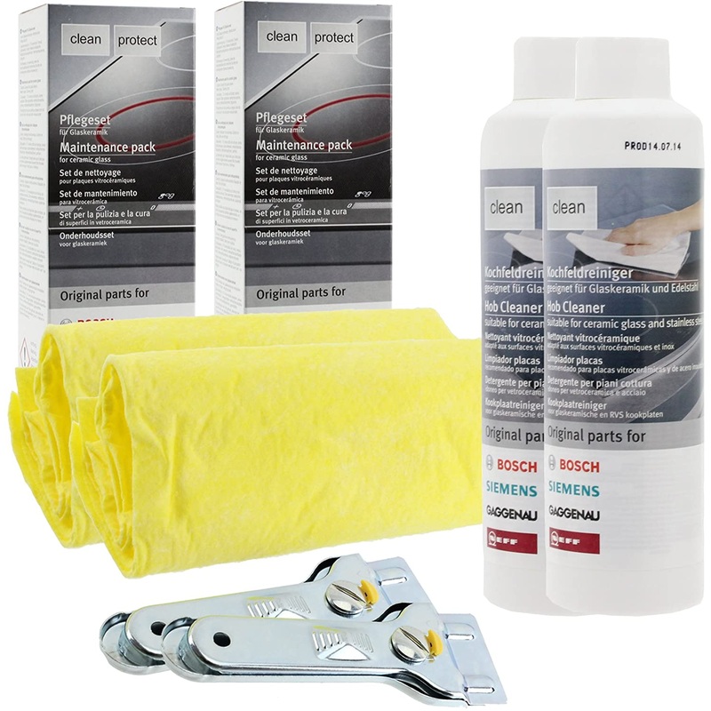 BOSCH Cooker Glass & Ceramic Hob Cleaning Maintenance Kit (Pack of 2)
