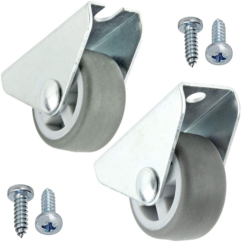 Castor Wheel Caster Wheels 32mm 1” Mini + Screws Divan Bed Drawer Cabinet x 2