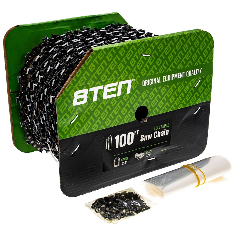 Chainsaw Chain Bulk Reel Full Chisel 100 Foot .058 .325 Pitch
