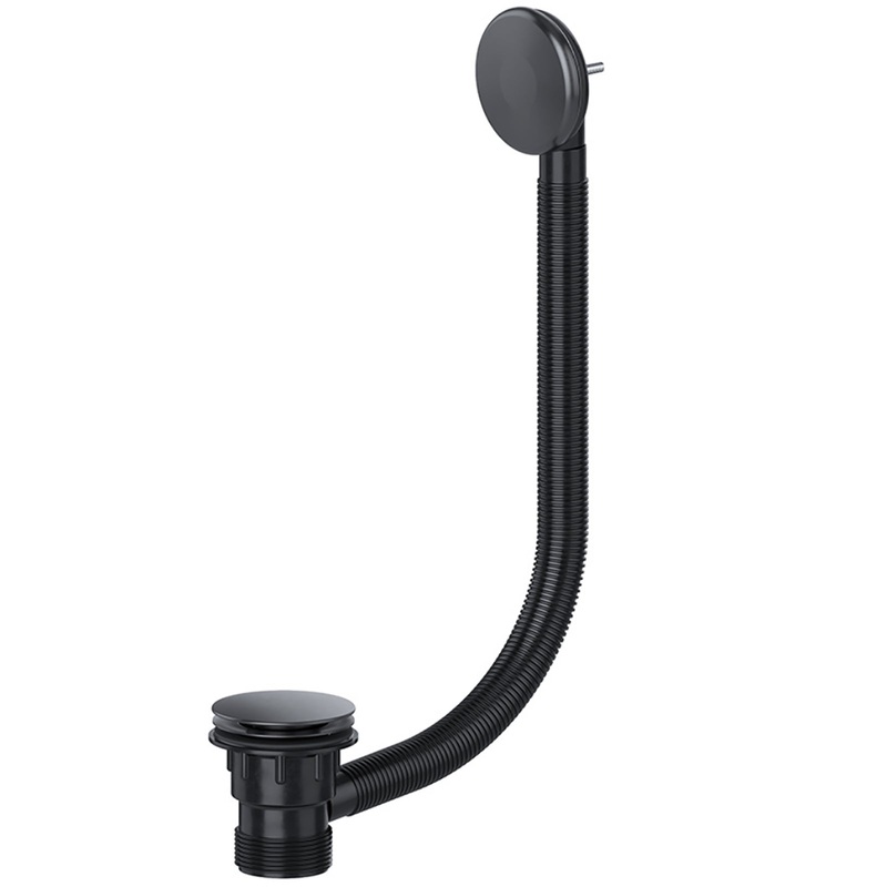 Clicker Bath Waste Plug 40mm 1.5″ Combination Click Clack Overflow (Black)