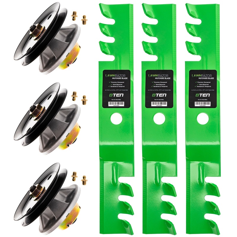 Deck Spindles & Mulching Blades Kit For John Deere Sabre Scotts MK1002228