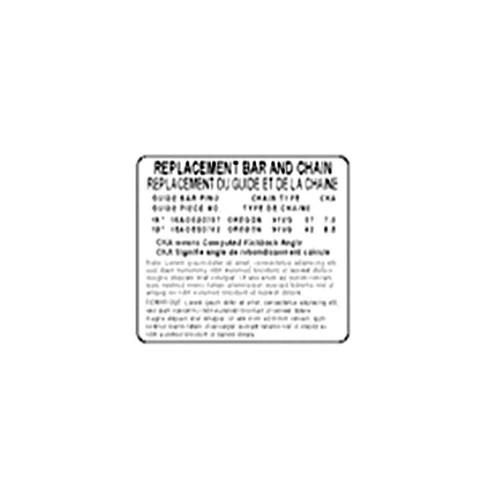 Echo OEM X524001870 - LABEL, BAR & CHAIN - Echo Original Part