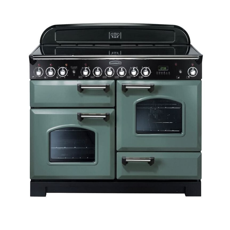EX DISPLAY JUST ONE AVAILABLERangemaster Classic Deluxe 110 | Induction | Mineral Green | Chrome Trim | CDL110EIMG/C