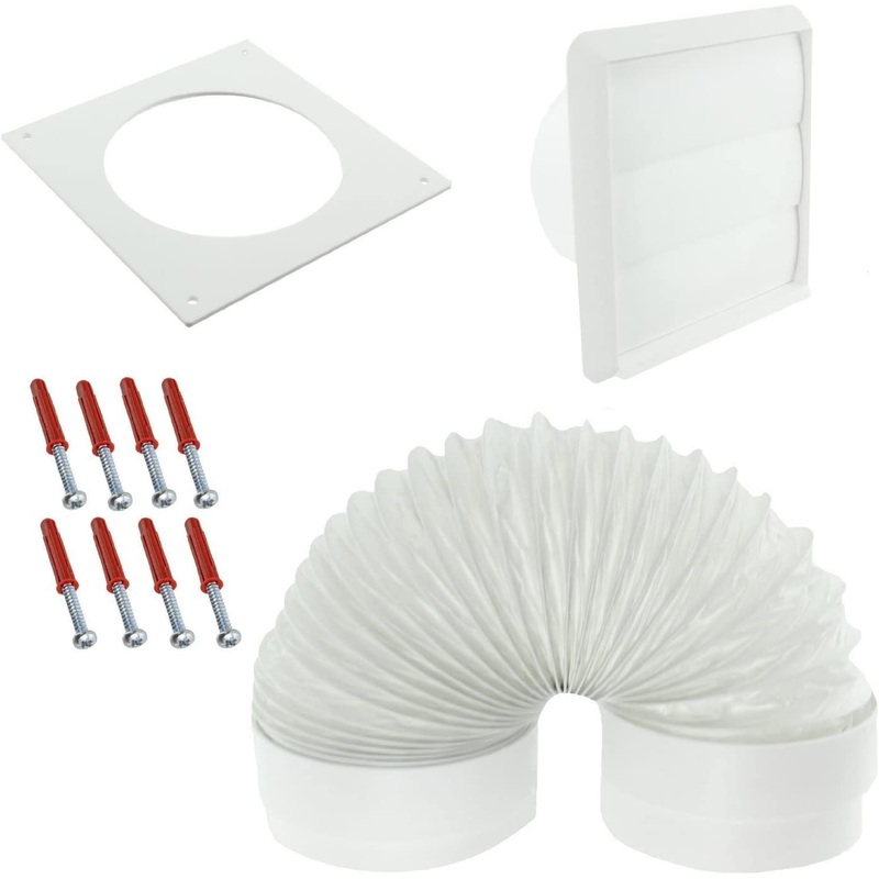 External Wall Vent Ducting Cover Kit for Hotpoint Cooker Hoods (White, 4″ / 102mm)