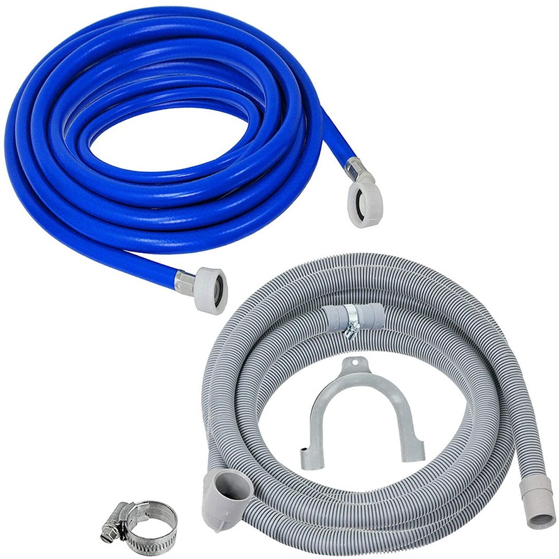 Fill Hose + Drain Hose Extension Set for BRANDT CATA CDA Washing Machine & Dishwasher 5m + 5m