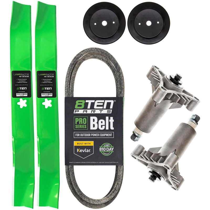 Heavy Duty Spindle Blade Belt Kit For Wizard AYP Poulan Pro MK1001746