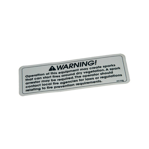 Hustler OEM 601908 DECAL SPARK ARRESTOR Hustler Original Part