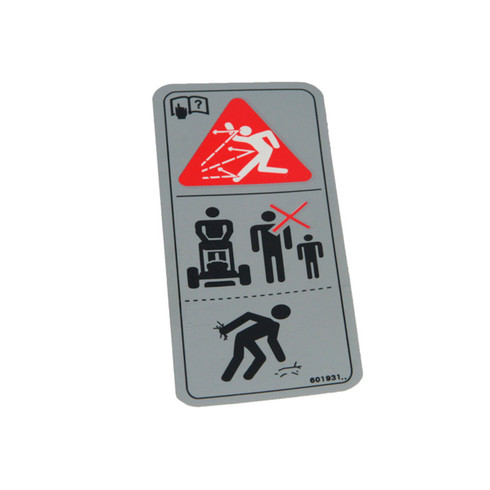 Hustler OEM 601931 DECAL THROWN OBJECTS Hustler Original Part