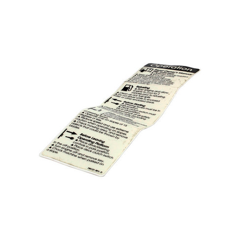 Hustler OEM 785121 DECAL OPERATION RIGHT Hustler Original Part