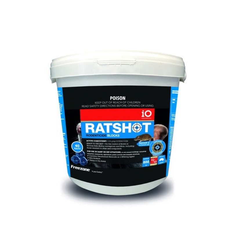 iO Ratshot Blocks 800gm BLUE Difenacoum – Pest Control