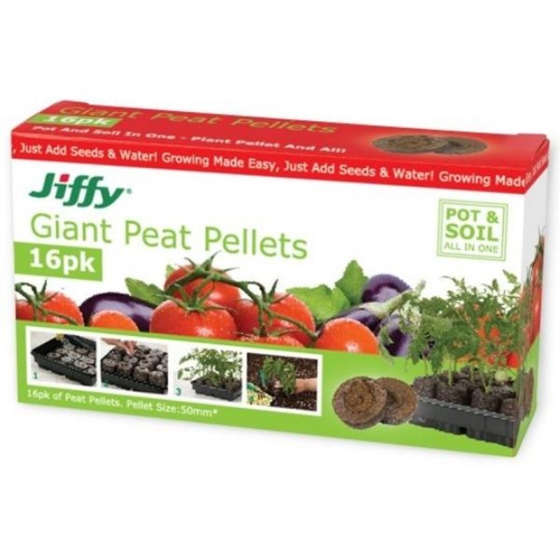 Jiffy Giant Peat Pellets – 16 pack
