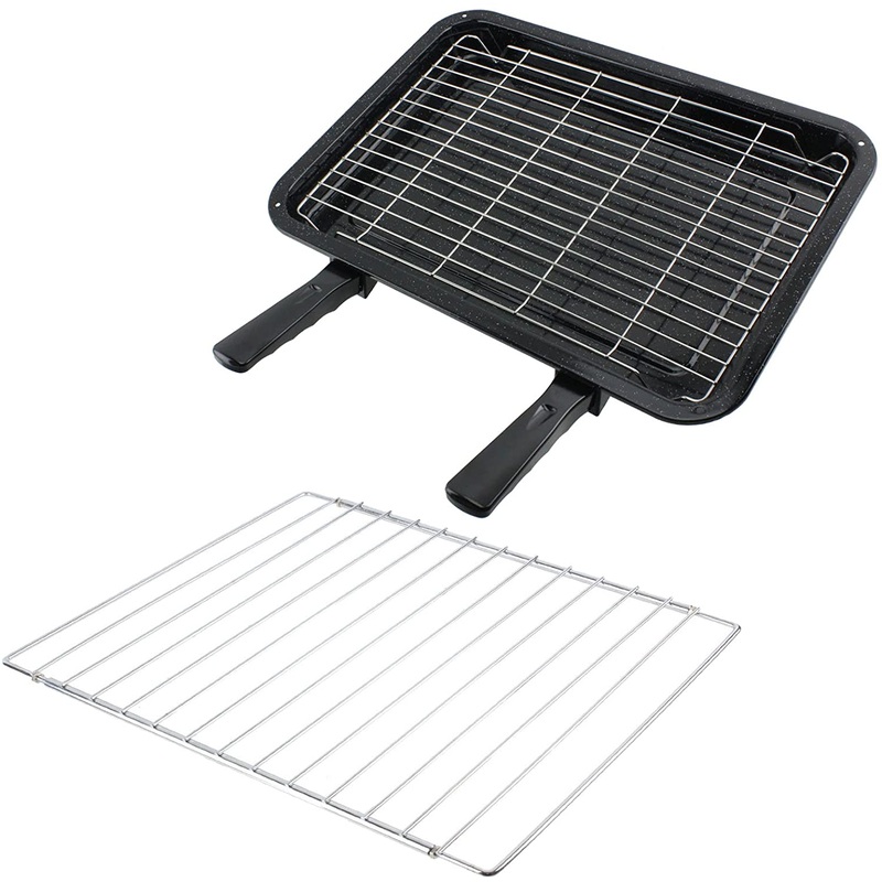 Large Grill Pan, Rack & Dual Detachable Handles with Adjustable Shelf for ZANUSSI Oven Cookers