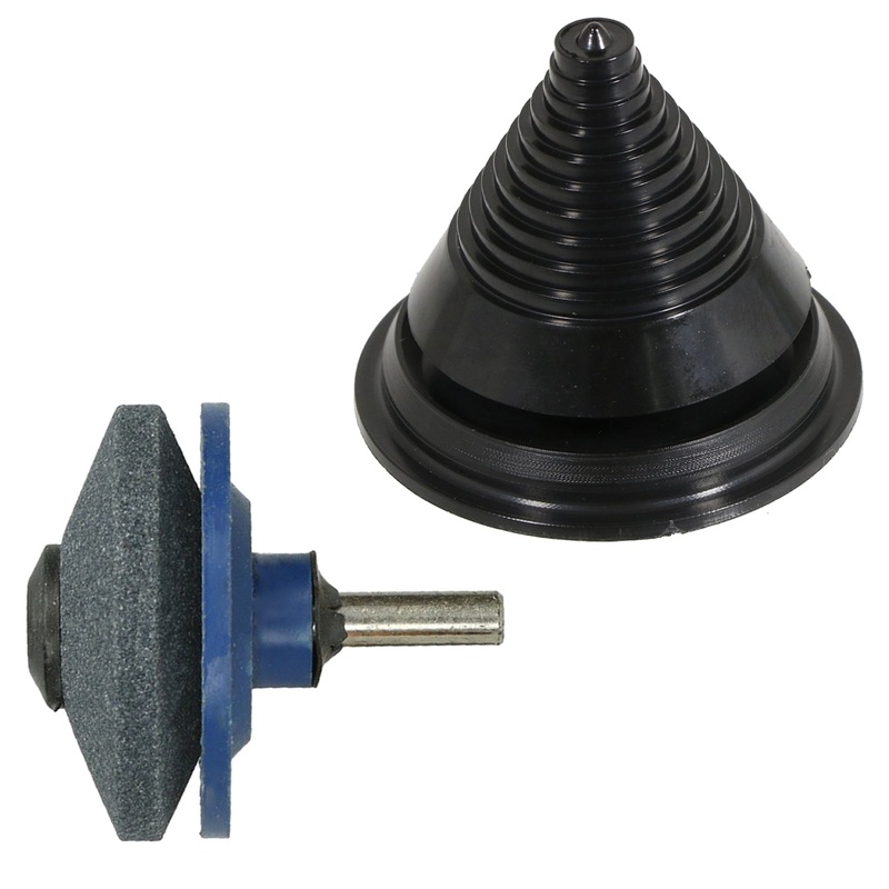 Lawnmower Blade Balancer Cone Rotary Lawn Mower Brushcutter + Sharpener Attachment