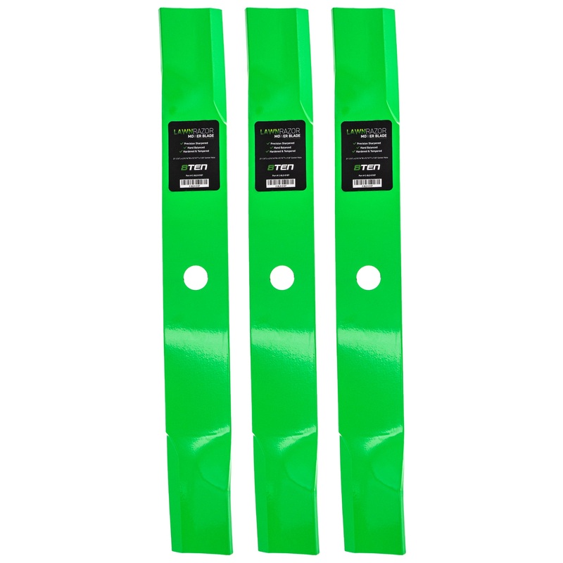 LawnRAZOR Medium Lift Blade For John Deere M128485 TCU15881 M131958 M144196 M168223 | 3-PACK