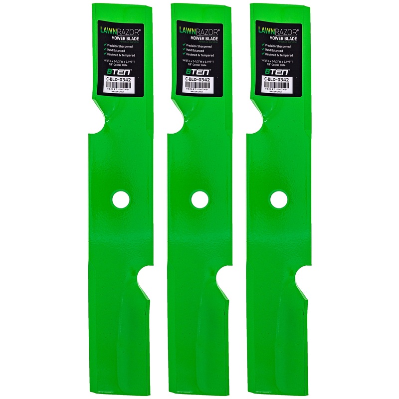 LawnRAZOR Notched High Lift Blade For Scag 483014 | 3-PACK
