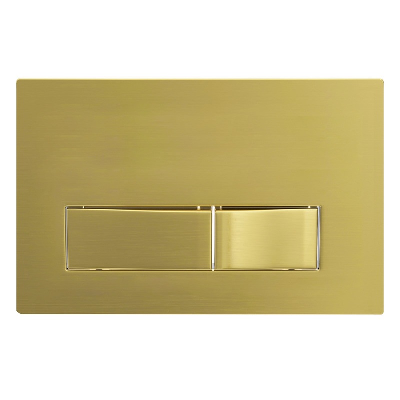 Luxury Concealed Toilet Cistern Flush Plate Kit for Skylo Wall Hung Frame (Brushed Brass, 245mm x 165mm)
