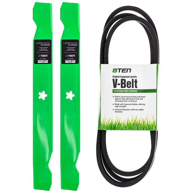 Mower Blades & Deck Belt Kit For Poulan Pro Husqvarna Jonsered MK1007774