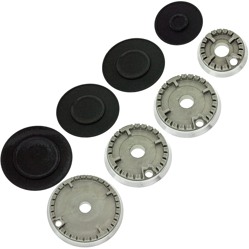 Non Universal Oven Cooker Hob Gas Burner Crown & Flame Cap Kit for CDA – Small, 2 Medium & Large, 55mm – 100mm