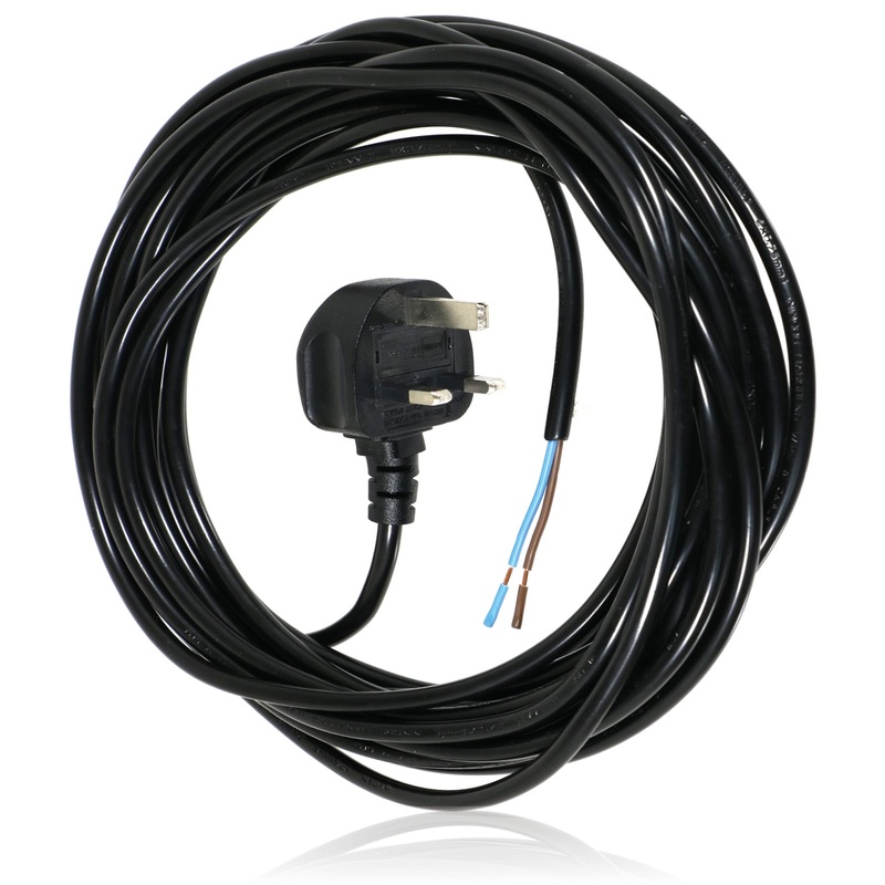 Power Cable for Charles Bentley Lawnmower & Garden Strimmer Mains Power Lead (UK Plug, Black, 8.4m)