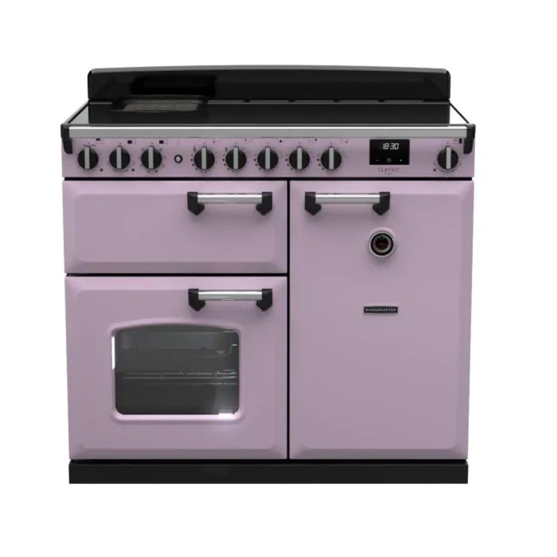 Rangemaster Classic Deluxe 100 Induction Heather with Chrome Trim | CLDL100EIPHTH/CM1