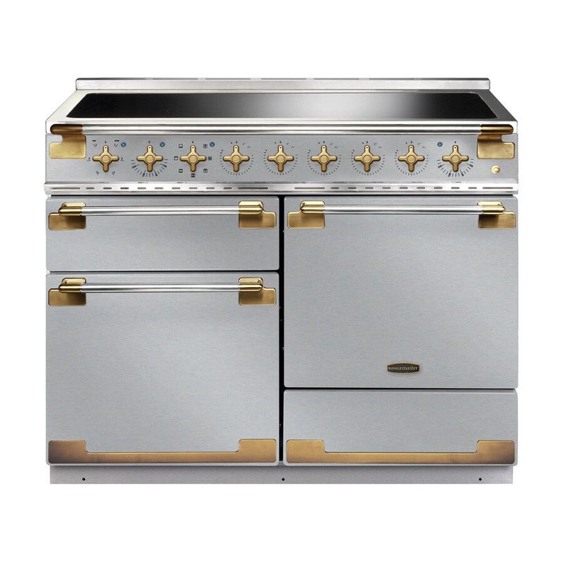 Rangemaster Elise 110 Induction Stainless Steel with Antique Brass trim ELS110EISS/AB