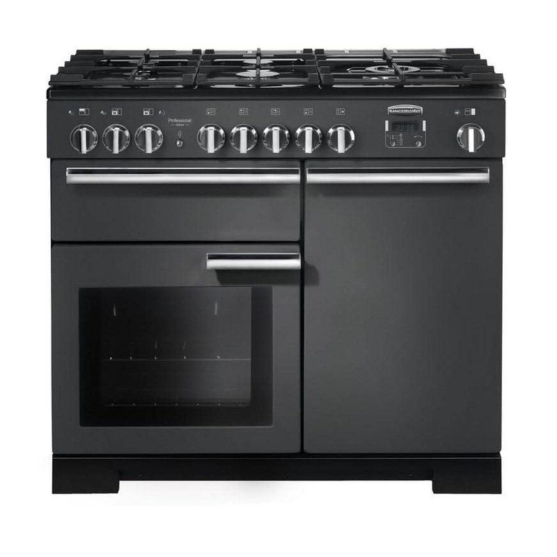Rangemaster Professional Deluxe 100 | Dual Fuel | Slate | Chrome Trim | PDL100DFFSL/C