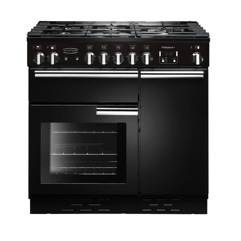 Rangemaster Professional Plus 90 | Natural Gas | Black | Chrome Trim | PROP90NGFGB/C