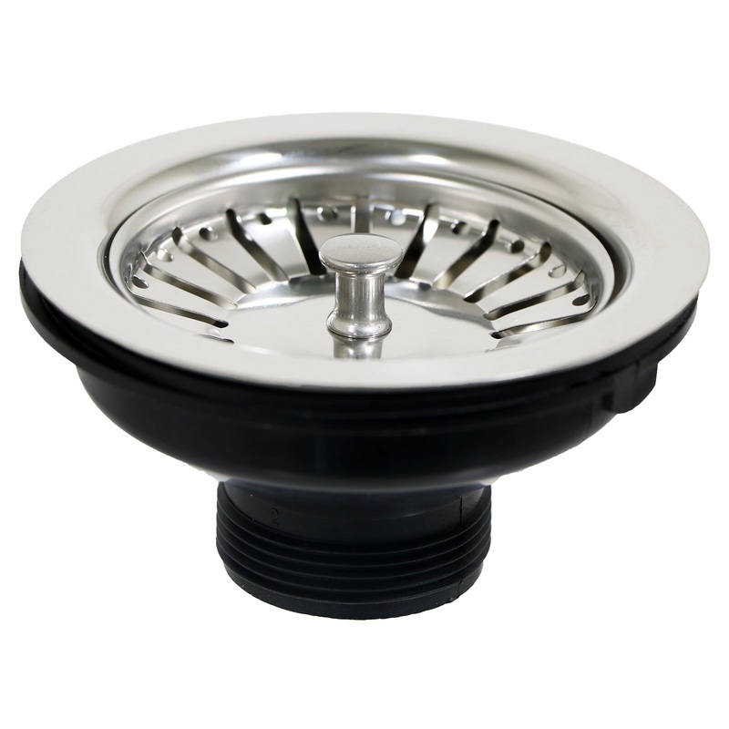 Sink Strainer Basket Waste Drain Plug Chrome Plated Stainless Steel Kitchen Bathroom Basin (40mm, 1 1/2″)