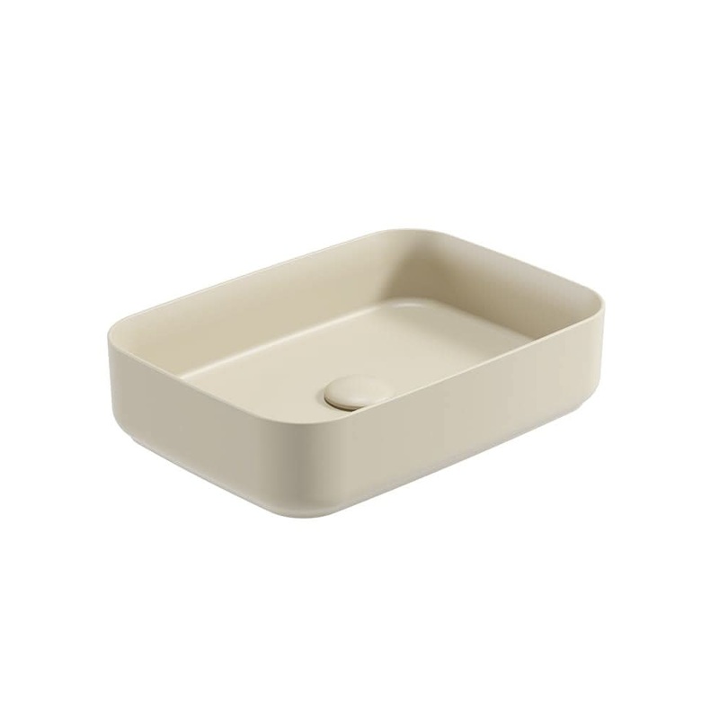 Sonas Avanti Rectangle 50Cm Vessel Basin With Ceramic Click Clack Waste – Ivory | ASVBIV
