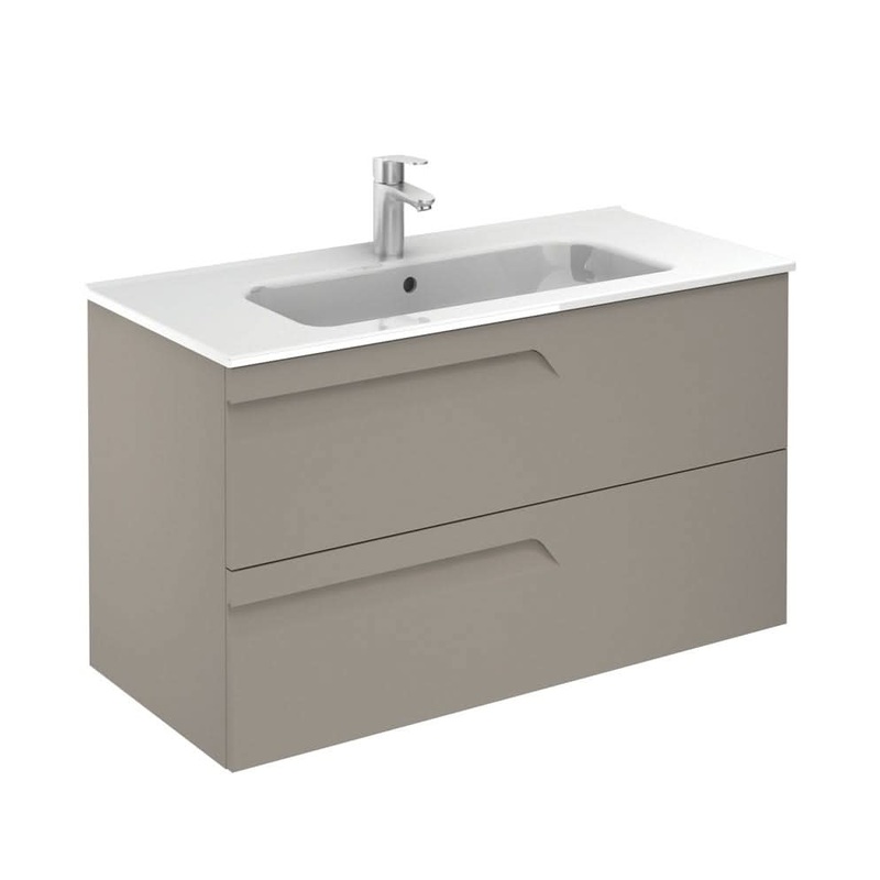 Sonas Brava Smokey Matt 100 Vanity Unit & Slim Basin | SLMBR1002DSMG
