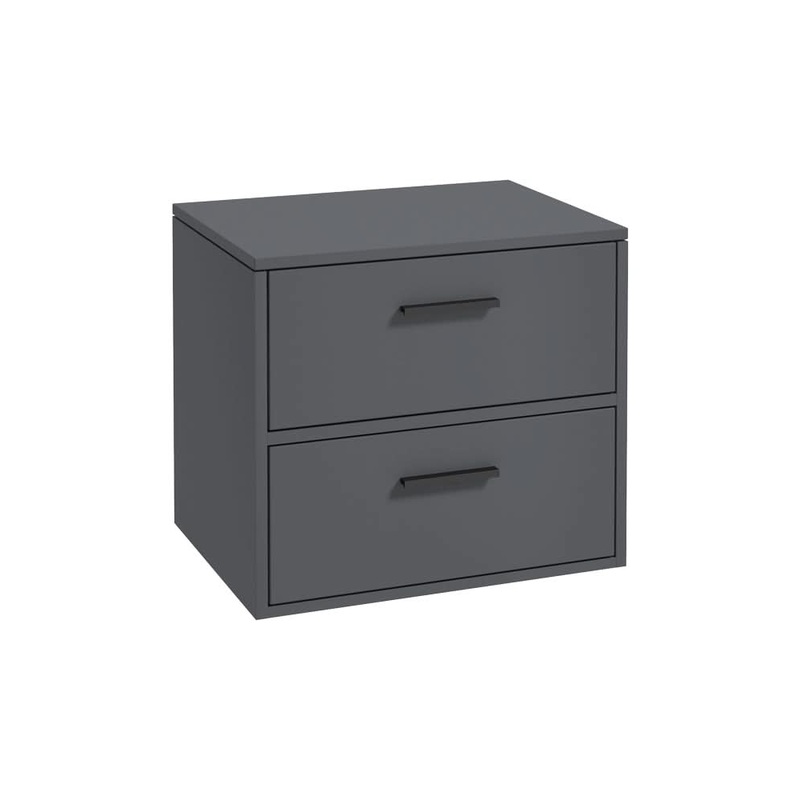 Sonas Finland 60Cm Unit With Countertop Black Handle Matt Midnight Grey | BFIN60CTMN