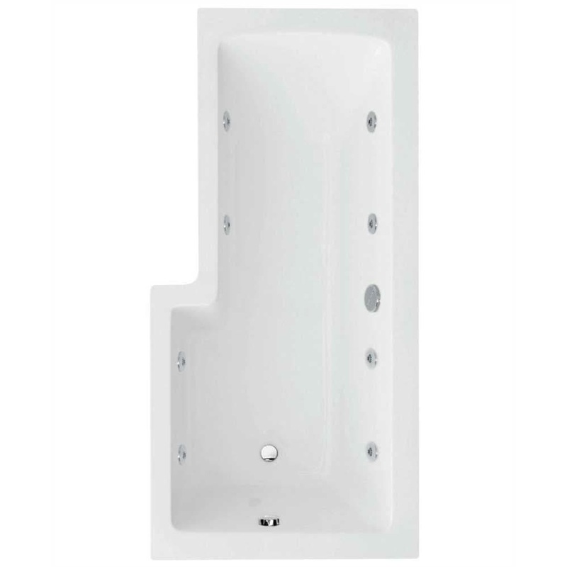Sonas L Shape 1700X850Mm Rh Single Ended 8 Jet Whirlpool Bath & Panel | GGILS005R