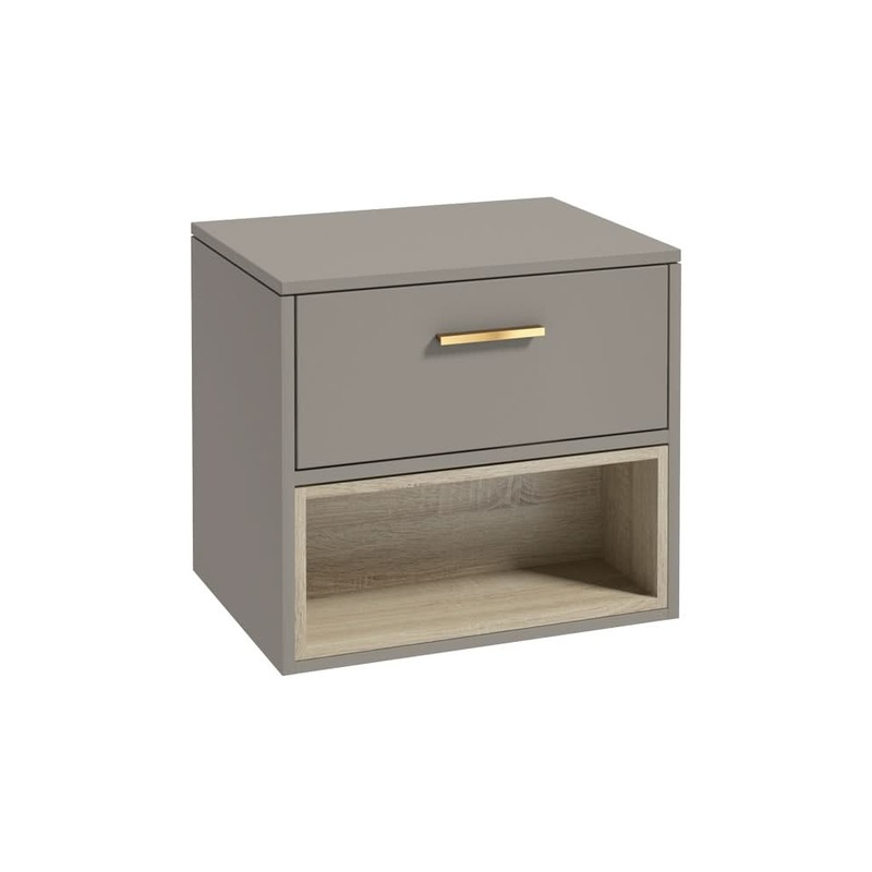 Sonas Malm 60Cm Countertop Basin Khaki Matt – Brushed Gold Handle | GMAL60CTKH