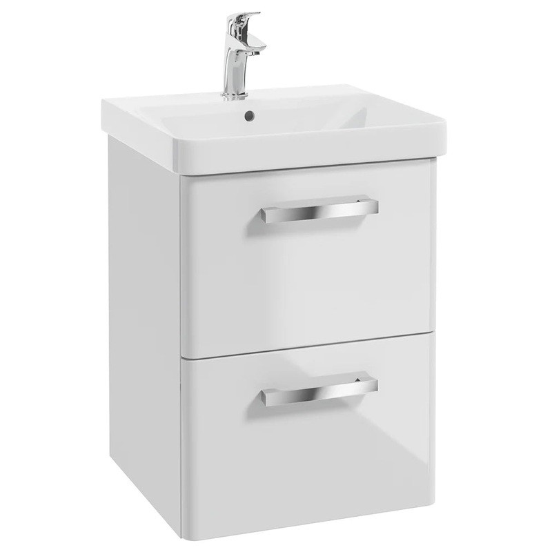 Sonas Odeon White Gloss 50cm 2 Drawer Wall Hung Vanity Unit | W30D50WH