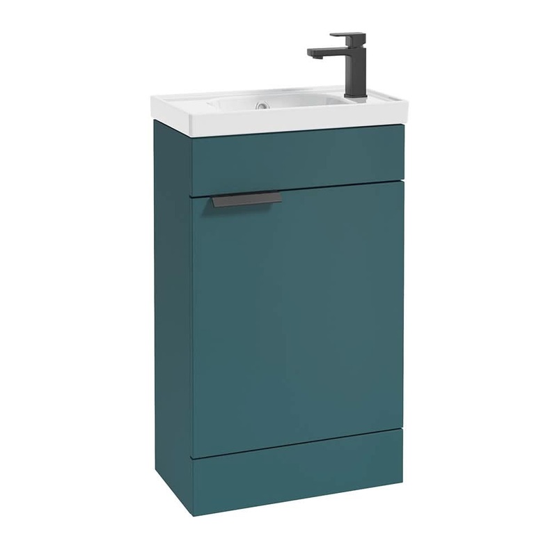 Sonas Stockholm 50Cm Floor Standing Cloakroom Unit Black Handle Matt Ocean Blue | BFST50CROB