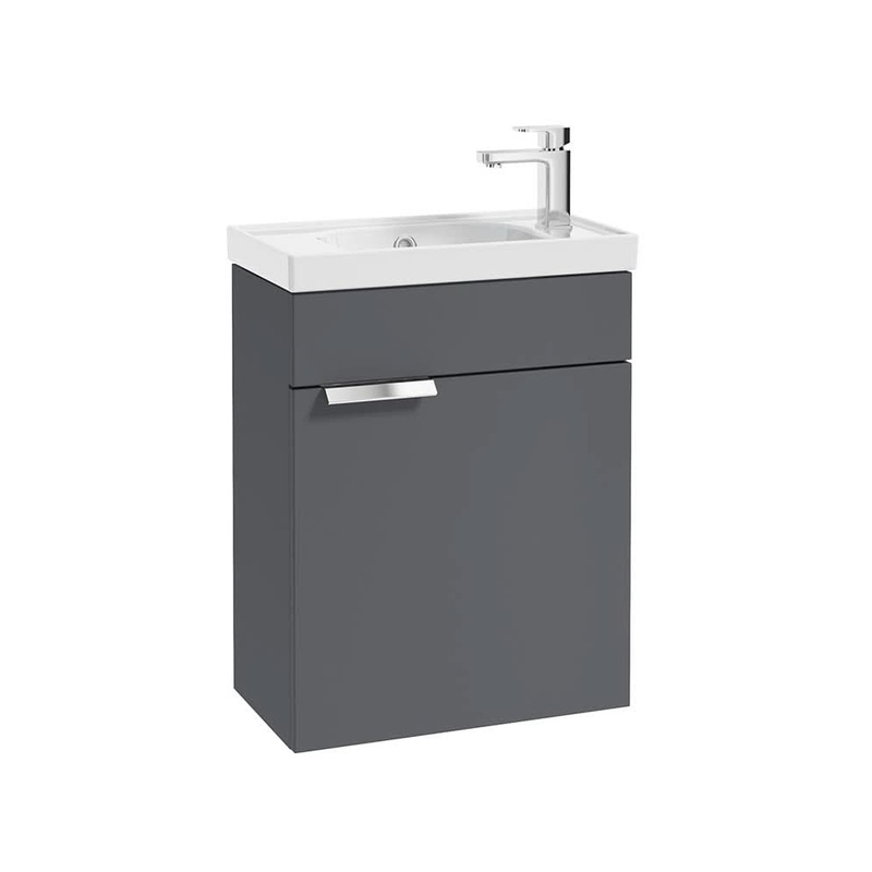 Sonas Stockholm 50Cm Wall Hung Cloakroom Unit Chrome Handle Matt Midnight Grey | CWST50CRMN