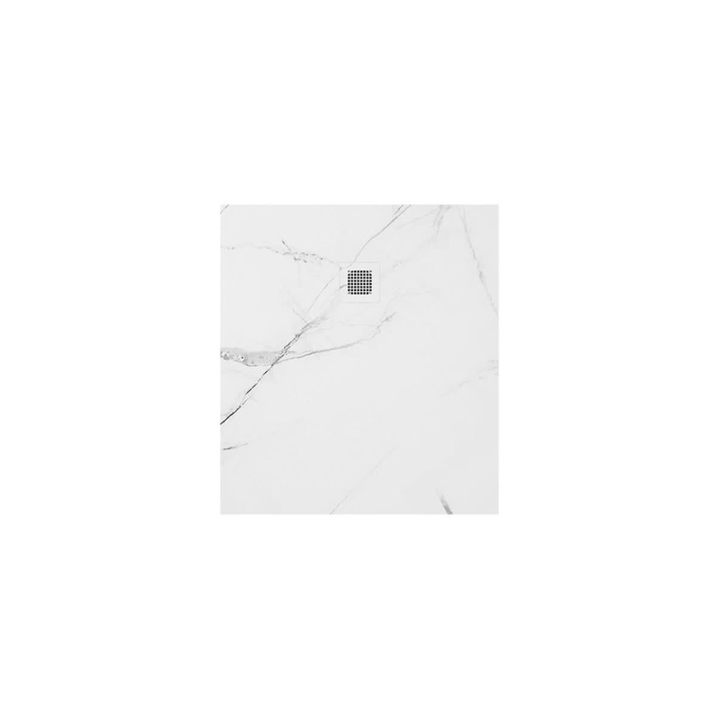 Sonas Unity Rectangle 1000x900mm Shower Tray & Waste | White Marble | UST00145