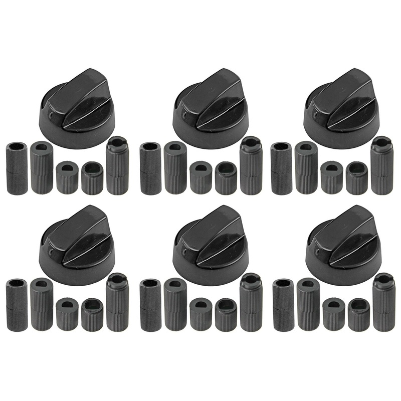 UNIVERSAL Black CONTROL KNOB & ADAPTORS for PROLINE Cooker Oven Hob x 6