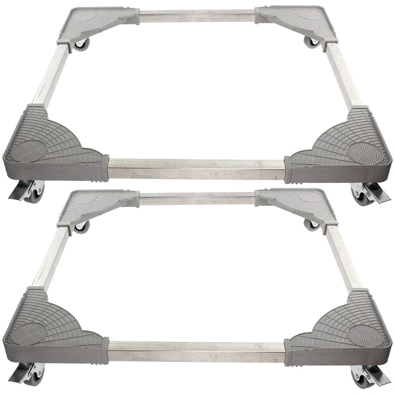 Universal Braked Wheel Adjustable Trolley Stand (100KG Load, Pack of 2)