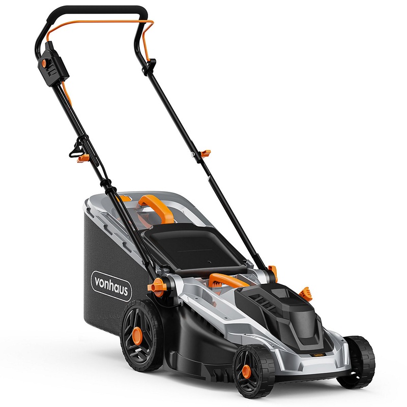 VonHaus Electric Lawnmower 1800W, Corded, 52L Collection Box, 5 Cutting Heights, 43cm Cutting Width, 12m Power Cord