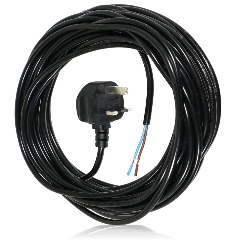 XL Extra Long 12M Metre Black Cable Mains Power Lead for Hoover Vacuum Cleaner (UK Plug)