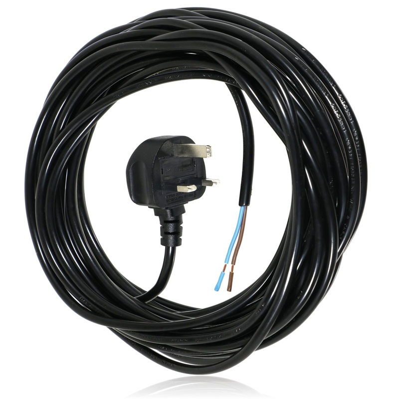 XL Extra Long 12M Metre Black Cable Mains Power Lead for Spear & Jackson Lawnmower & Garden Strimmer (UK Plug)